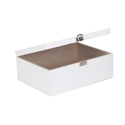 White Painted Wooden Storage Box