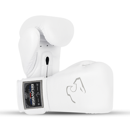 Elite Pro 2.0 Velcro Boxing Gloves - White Grey