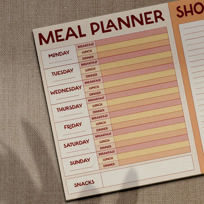 Minimal Stylish Weekly Meal Planner & Shopping List Notepad | A4 Grocery Planner | Meal Prep Planner