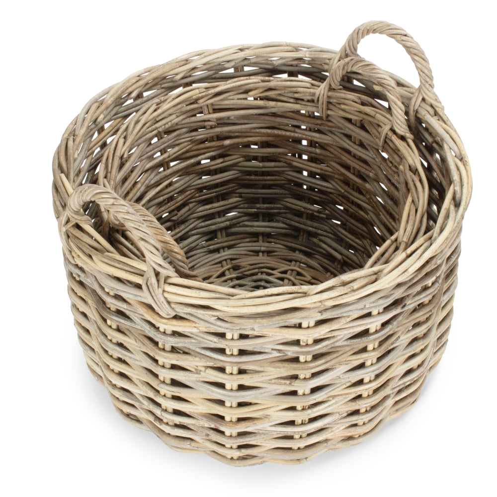 Curved Base Rattan Storage Basket