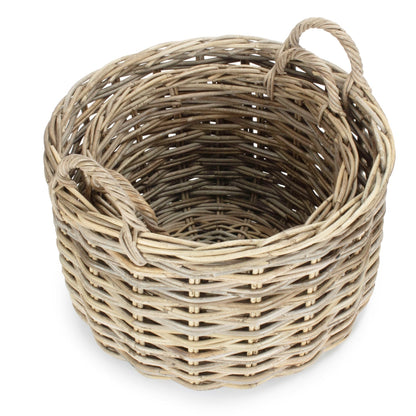 Curved Base Rattan Storage Basket